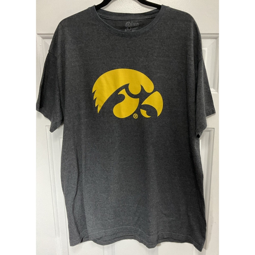Big 10 Football Iowa Hawkeyes Grey w/ Yellow Logo Men's XXL